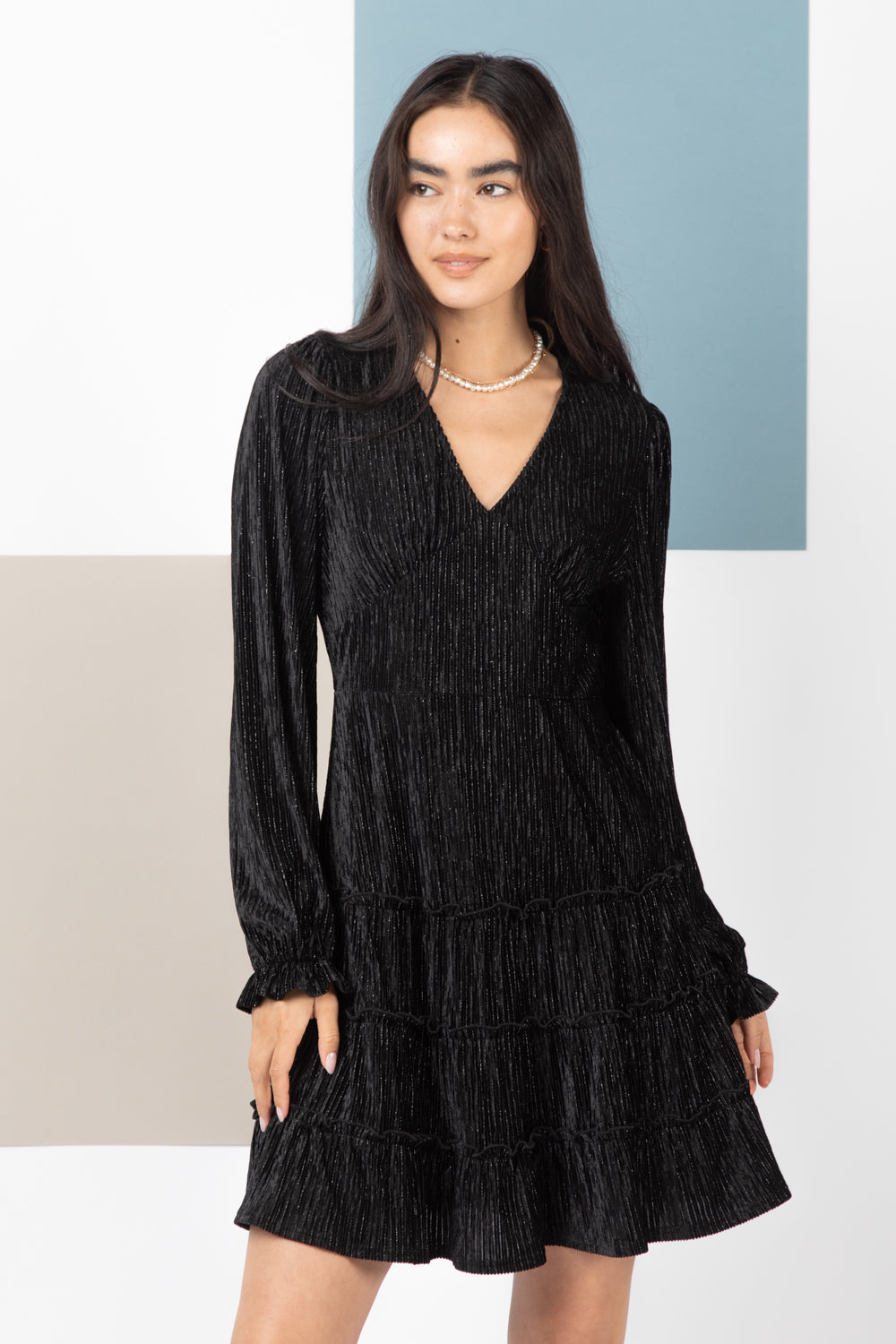 Textured Velvet Mini Dress