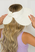 Load image into Gallery viewer, Foldable Bow Sun Hat
