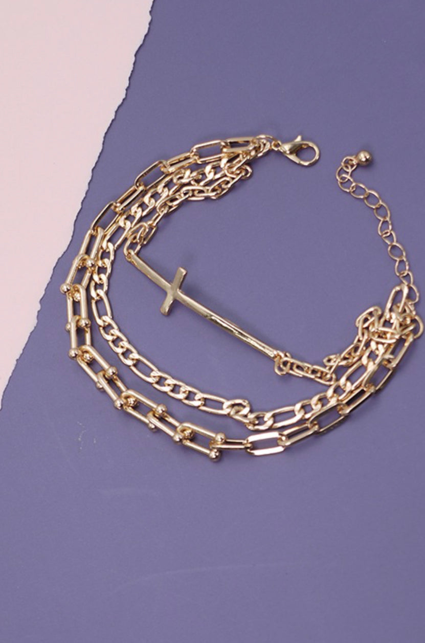 Triple Cross Bracelet
