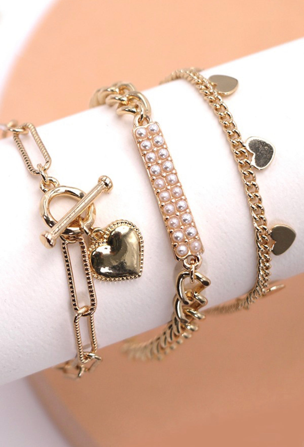 Heart & Bar Bracelet Set