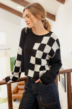 Load image into Gallery viewer, Checkered Colorblock Sweater
