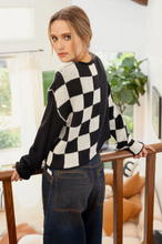 Load image into Gallery viewer, Checkered Colorblock Sweater
